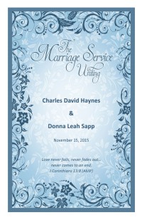 Wedding Program Cover Template 11A - Version 1